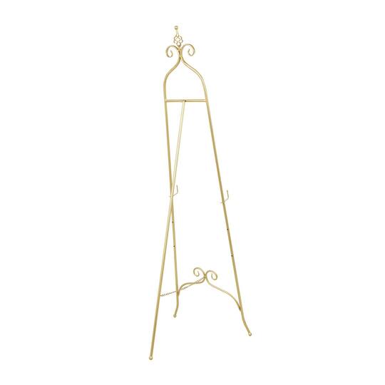 63" Gold Metal Scroll 3-Tier Display Easel